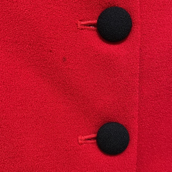Vintage Authentic Christian Dior Wool Red Coat with Black Buttons - Picture 10 of 15